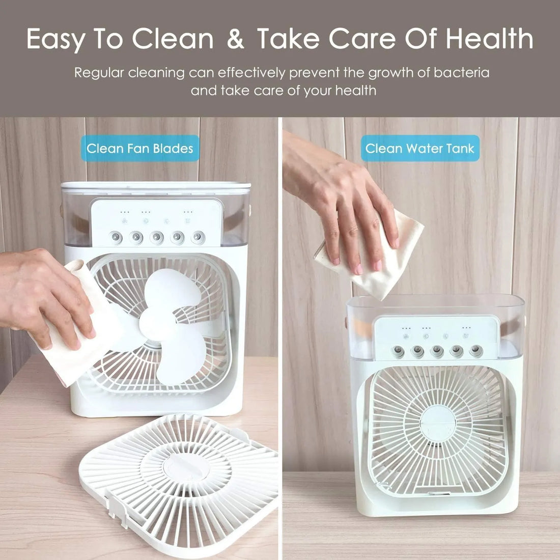 4 in 1 Personal Mini Cooling Fan with Water Mist Spray